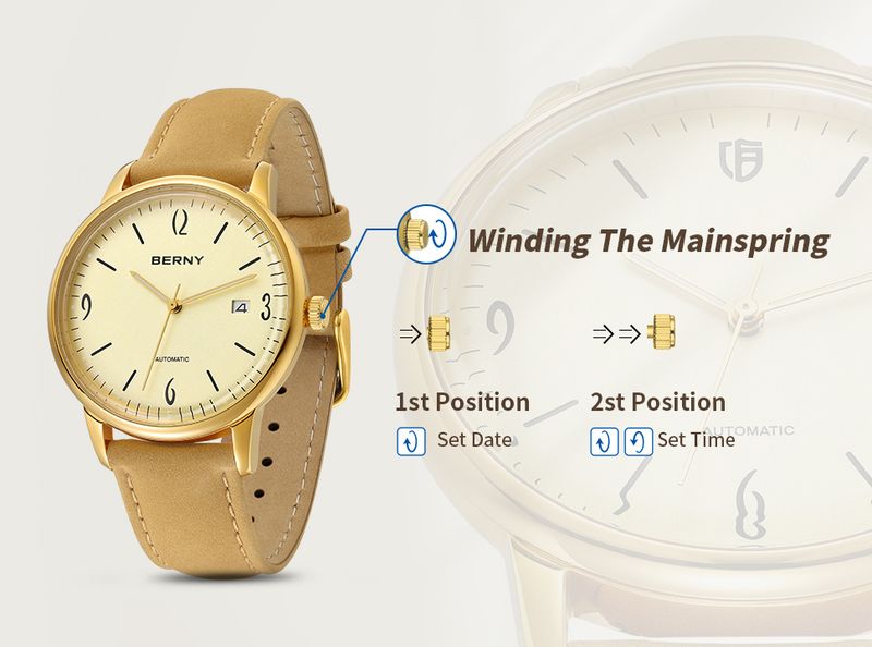 BERNY Automatic Watches For Men Fashion 20ATM Waterproof Super Luminous Mechanical Silver Watch Date Stainless Steel Sapphire Analog Wrist Watch_voghion.com