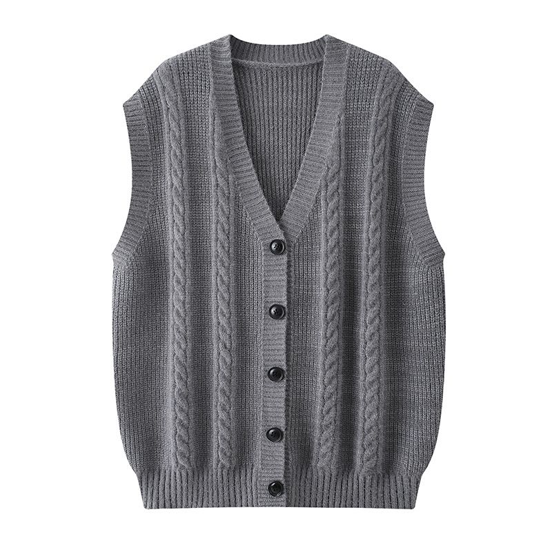 Ärmellose Strickweste mit V-Ausschnitt für Herren – Atmungsaktiver Jacquard-Pullover in minimalistischen Farben_voghion.com