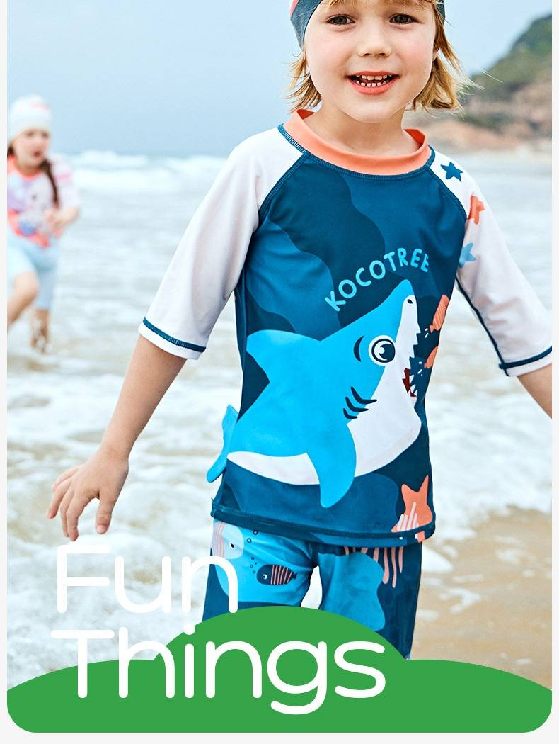 Kids UPF 50+ Sun Protection Swimwear Set Antibacterial & Quick-Dry Swim Suit, Toddler To Teen Swimwear With Animal Prints 2-Piece & One-Piece Styles_voghion.com