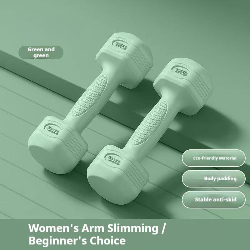 Set di manubri in PVC con impugnatura morbida per donne e adolescenti - 4 colori, regolabili da 1 a 4 kg, allenamento a casa per braccia e addominali (lilla/rosa/blu/verde)_voghion.com