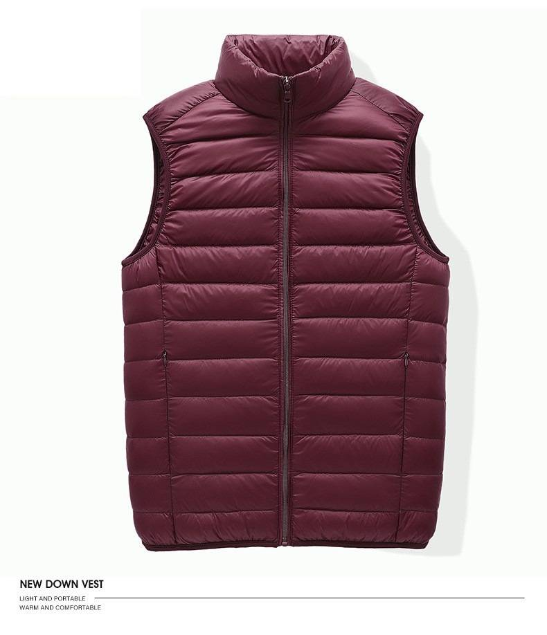 Slim Fit lichtgewicht herenvest voor herfst en winter – casual laagjes (lichtgrijs/zwart/bordeauxrood/marineblauw)_voghion.com