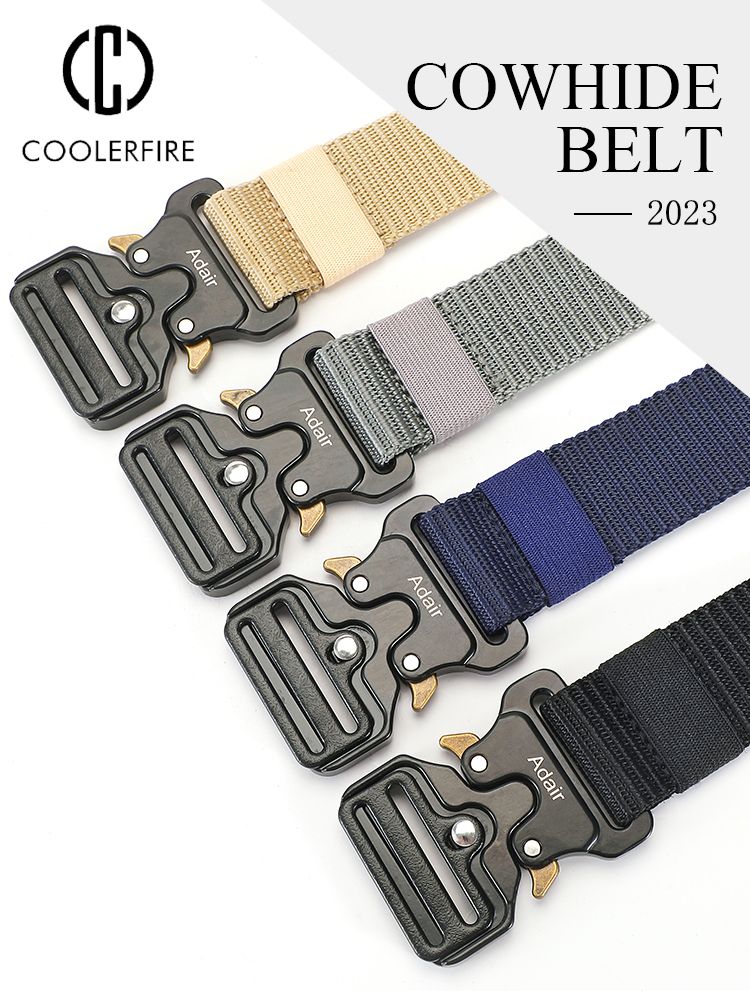 Ceinture en nylon tendance pour homme, sangle pour étudiant, tissu de taille militaire tactique, toile décontractée de haute qualité_voghion.com