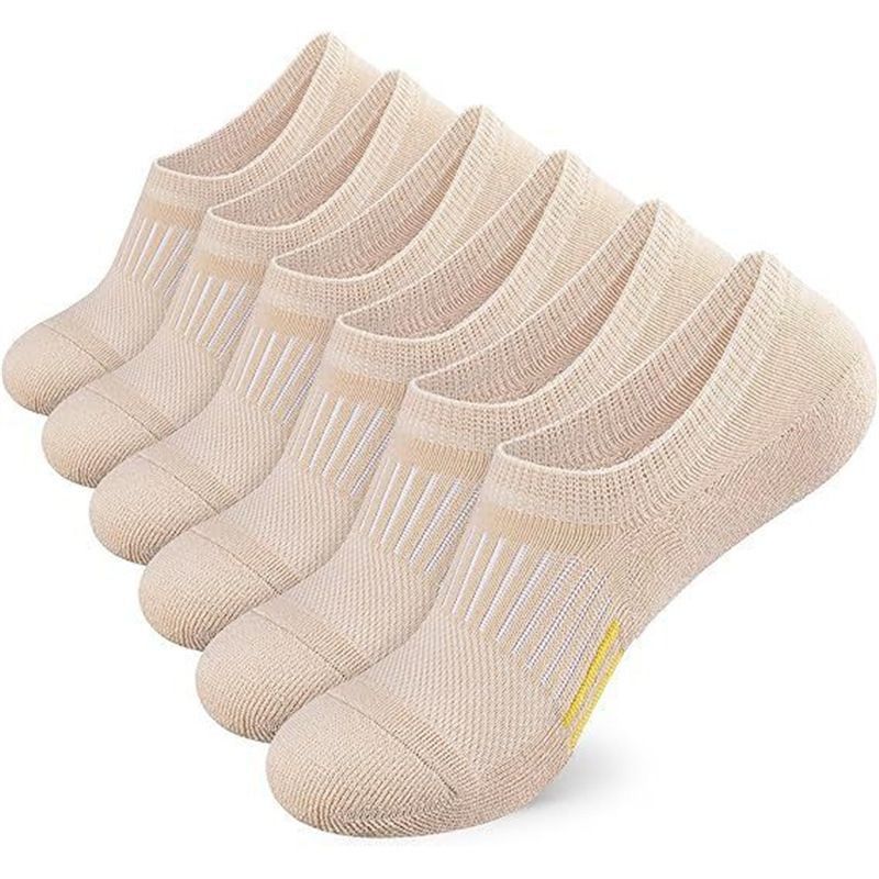 Niedrig geschnittene Füßlinge für Damen und Herren – Atmungsaktive, unsichtbare Sommersocken aus Polyester (rutschfest, nahtlose Zehenpartie, 6er-Pack in neutralen und Pastellfarben)_voghion.com