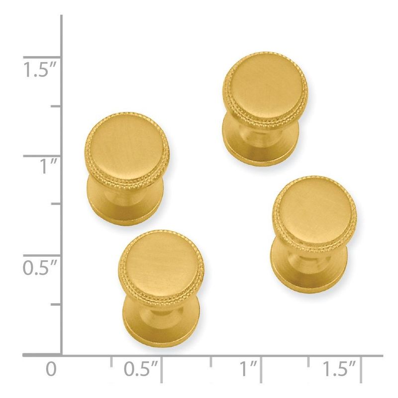 Kelly Waters Gold-plated Florentine Beaded Four Piece Tuxedo Studs Set_voghion.com