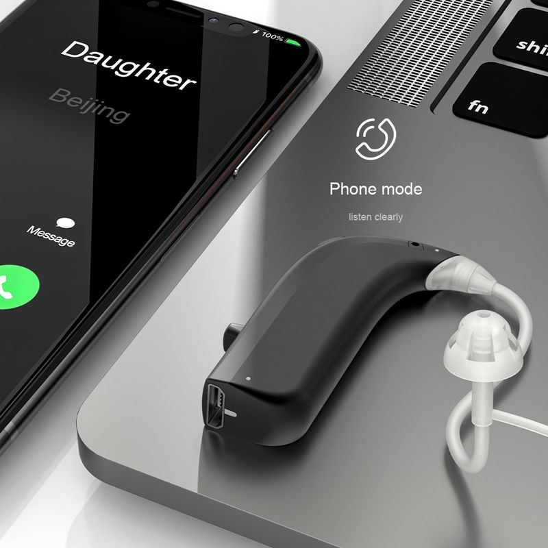 Yeni USB Şarjlı Kulak Arkası Yardımı Dijital Gürültü Azaltma Bluetooth Z-130BT İşitme Cihazı_voghion.com