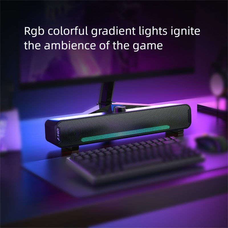 Fenda Computer Bluetooth Wired Small Stereo Desktop High Volume USB Gaming E-sports Speaker Long Strip_voghion.com