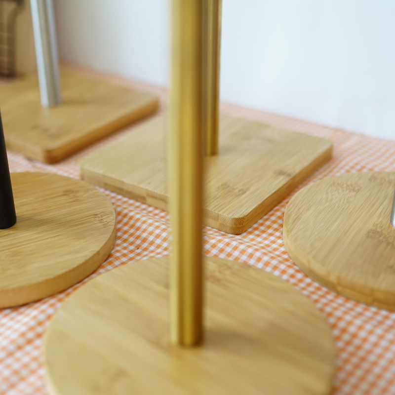 Stainless Steel Bamboo Paper Towel Rack Kitchen Restaurant Vertical Roll Holder Storage Rack Plastic Wrap Rack Lazy Rag Holder_voghion.com