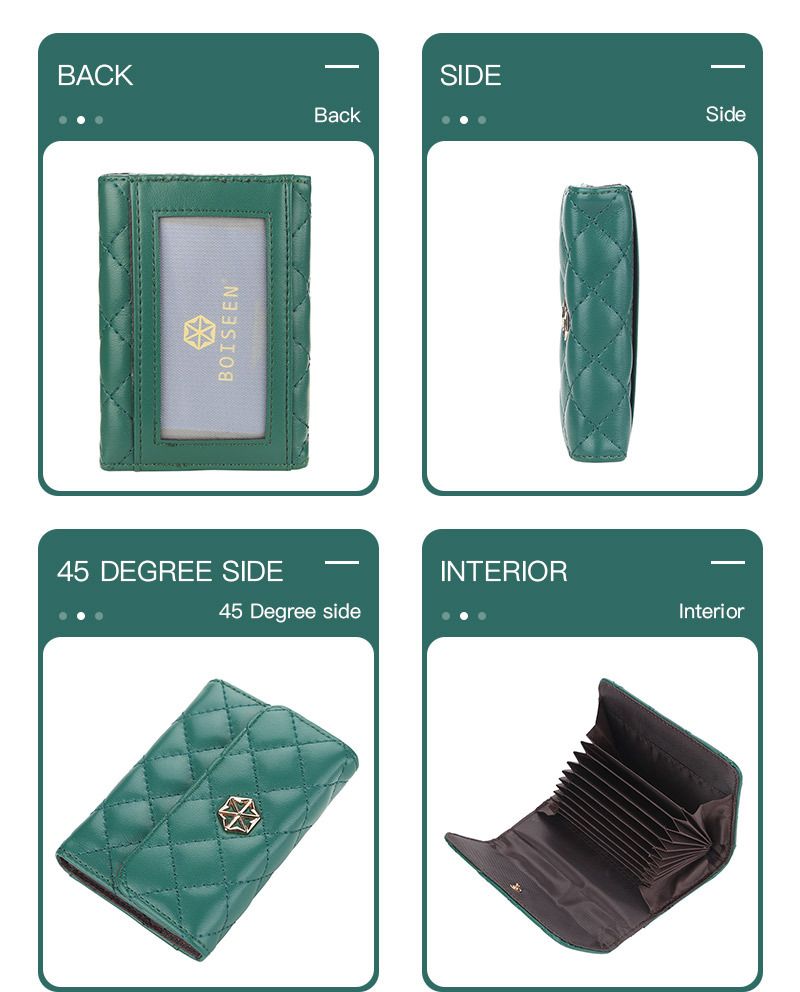 Boiseen New Women's Card Bag Embossed Multi Card Slot Accordion Coin Purse Small Buckle Wallet_voghion.com