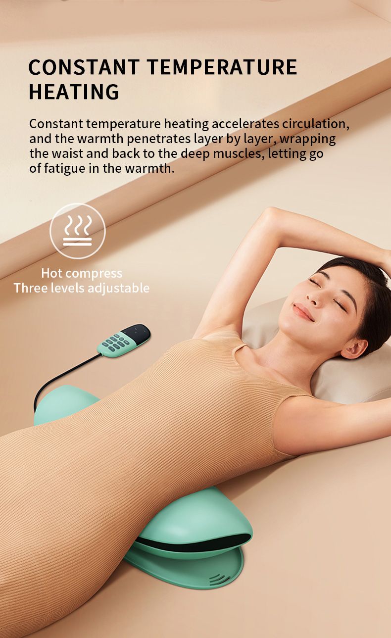 Electric Lumbar Traction Massager with Dynamic Airbag Swing Stretch Vibration Waist Massage Spine Support for Home_voghion.com
