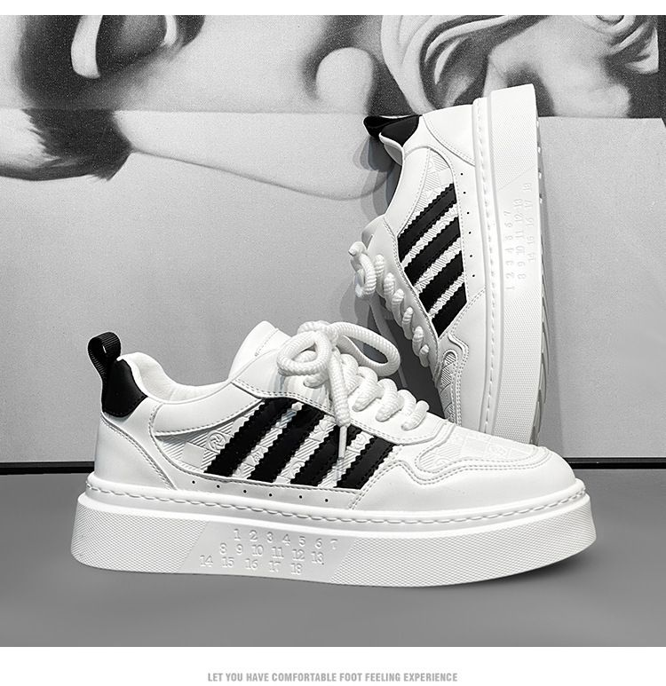 Lässige weiße Herren-Sneaker – atmungsaktive Low-Top-Schnürschuhe mit dicker Sohle für Komfort und Stil im Alltag_voghion.com