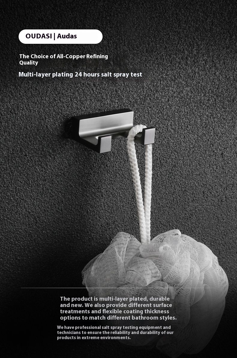 Tutto color rame, asciugamano singolo grigio, gancio dietro la porta, appendiabiti da parete per il bagno in stile nordico_voghion.com