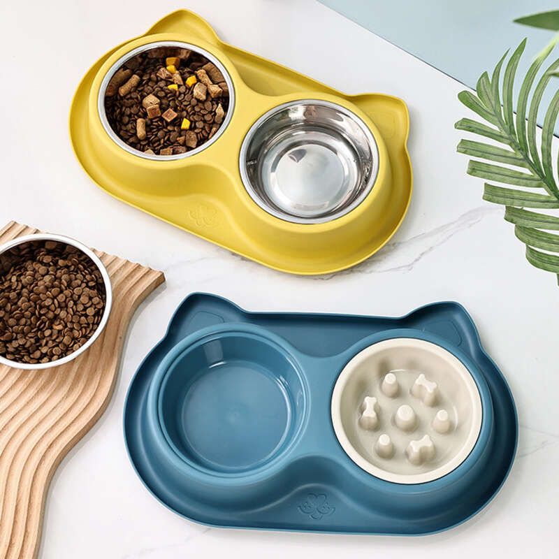 Roestvrijstalen waterdispenser met grote capaciteit voor honden, antislip en anti-kantelbaar, lekvrij voer voor honden en katten_voghion.com