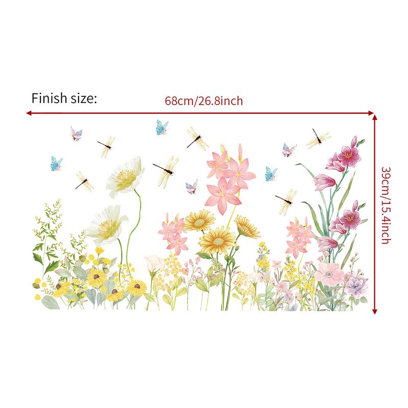 Dragonfly flying fence skirting line self-adhesive PVC JS-N series living room bedroom corner wall sticker_voghion.com
