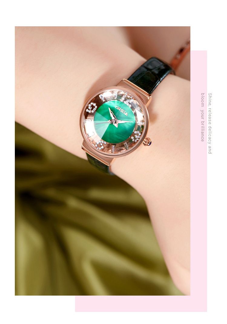 Luksuslik naistemoe temperamendiga teemantkomplekt naiste kvartskellade reaalajas_voghion.com