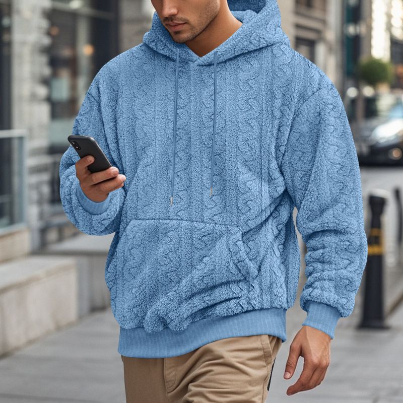 Sweat-shirt à capuche en polaire jacquard pour homme, vêtement d'extérieur, idéal pour les loisirs, le sport, l'automne et l'hiver_voghion.com