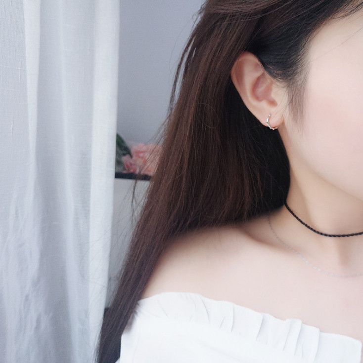 Orecchini a cerchio piccoli Huggie in argento Sterling 925, regalo per uomo e donna, 15x2 mm, F36_voghion.com