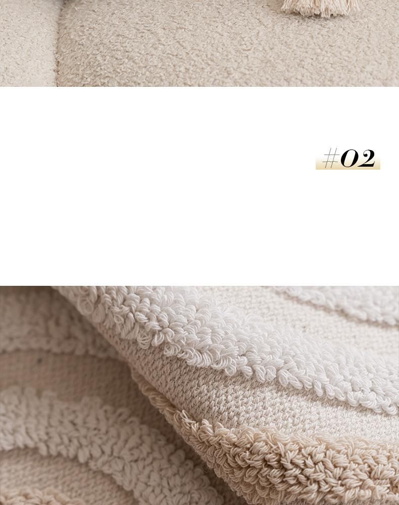 Cuscino INS in stile nordico 2025 per divano semplice con nappe, piccolo cuscino quadrato trapuntato con nucleo centrale_voghion.com