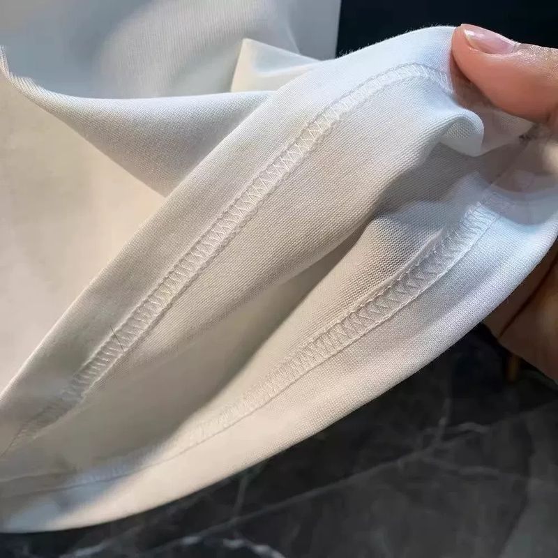 Maglietta da uomo in cotone a maniche corte, di alta qualità, con scollo rotondo e mezza manica primaverile_voghion.com