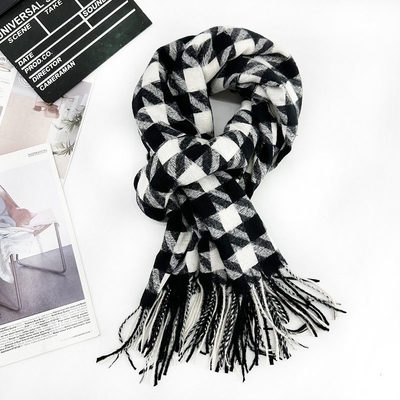 Explosive Designermodelle, Temperament, Trend, Pendler, lässig, Damen, britischer Stil, tausend Vögel, Gitterquaste, warme Herbst- und Winterschals, Schal_voghion.com