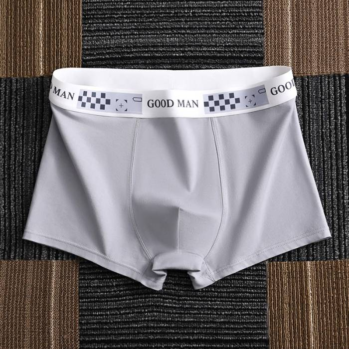 Bokseršorti liela izmēra bezšuvju kokvilnas vīle Vīriešu bokseršorti vasaras plānās daļas izmērs: L-4XL_voghion.com