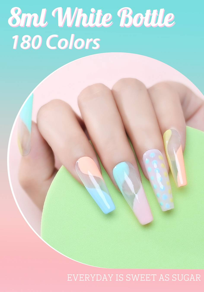 Arte Clavo 6-teiliges Gel-Nagellack-Set, semipermanentes Hybrid-Gel-Lack-Set, Basis- und Decklack, Soak-Off-UV-LED-Nagelgel-Kits, 8 ml_voghion.com