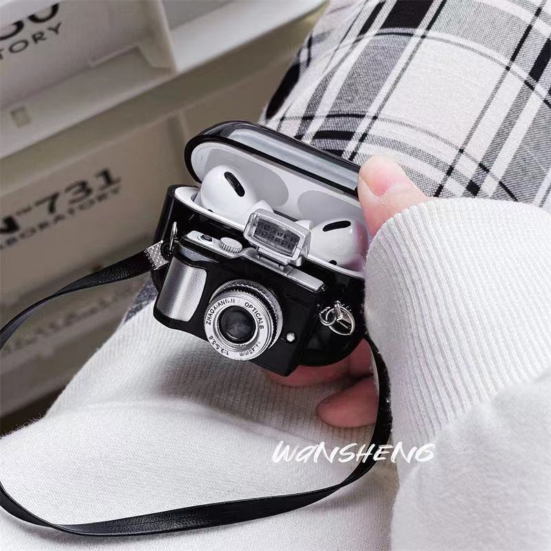 Retro-Kamera-Kopfhörerhülle für Airpods Pro2 Generation 3/45 Generation Persönlichkeit kreative Kopfhörerhülle_voghion.com