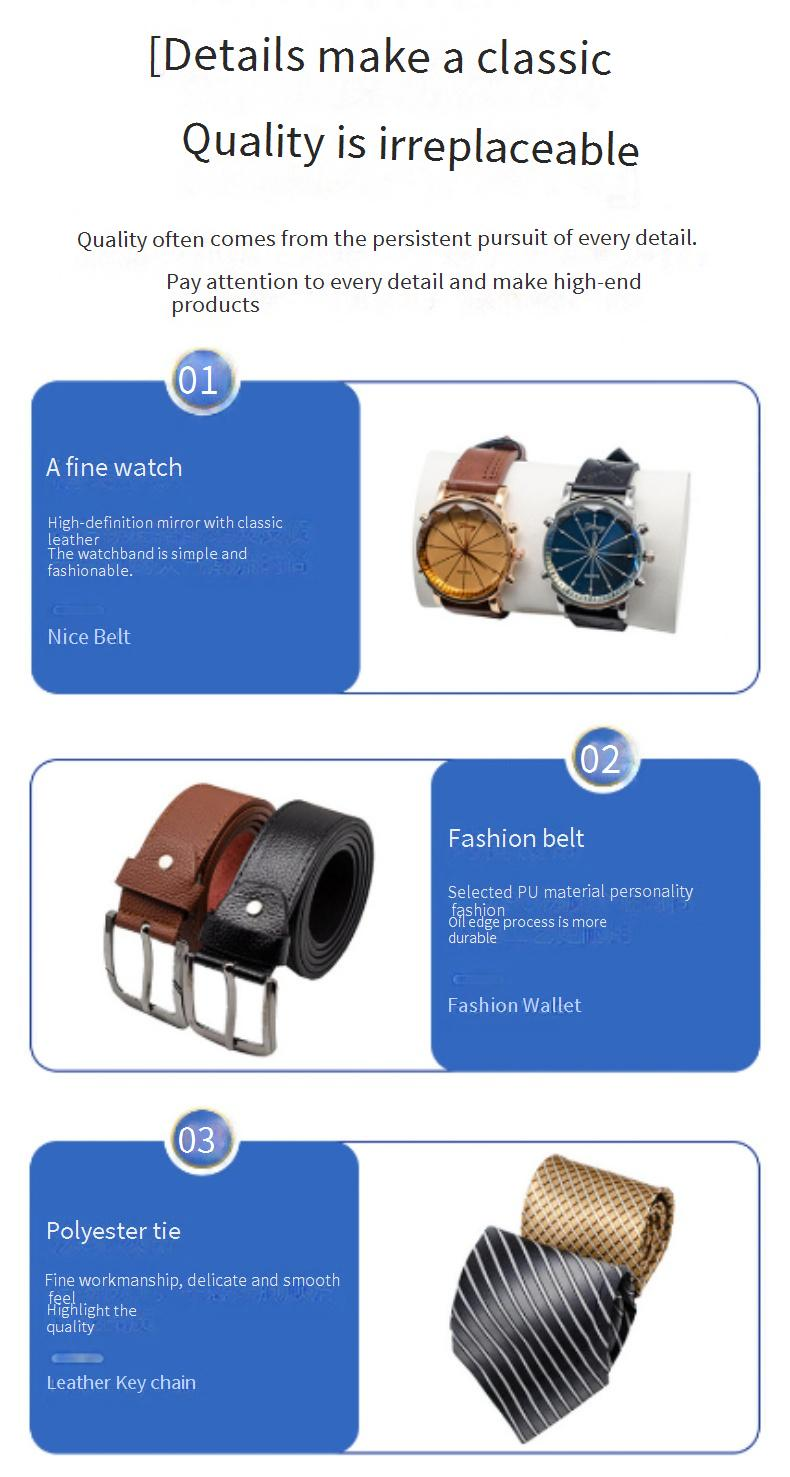 Herrenuhren Herren Business Uhr Gürtel Geldbörse Herrentag Souvenir Praktisches kleines Geschenk Valentinstag Geschenkset_voghion.com