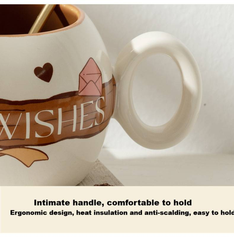 Tazza con fondo estraibile, tazza con fiore, regalo creativo per coppia, casa, con cucchiaio, latte, carino panda in ceramica, set di tazze da caffè e piattino_voghion.com