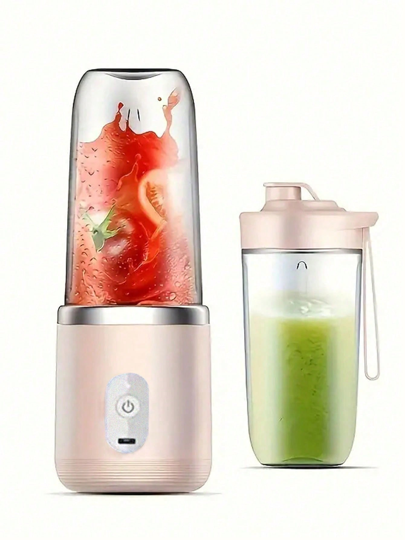 1pc Portable 2-In-1 Blender; 400ml,Juicer With Dual Cup Design, Stainless Steel Blades, USB Rechargeable_voghion.com