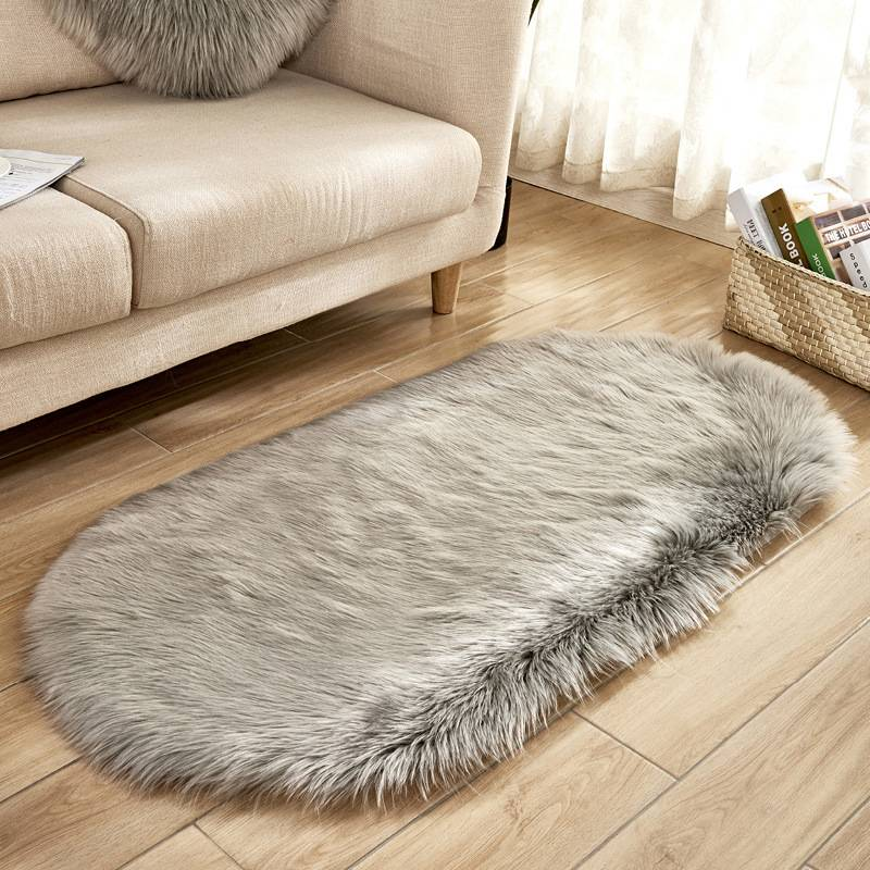 Home & Garden Weicher ovaler Teppich für Zuhause, rutschfeste Bodenmatte für Schlafzimmer, Wohnzimmer, Badezimmer, Türrahmen – maschinenwaschbar, modernes minimalistisches Design_voghion.com