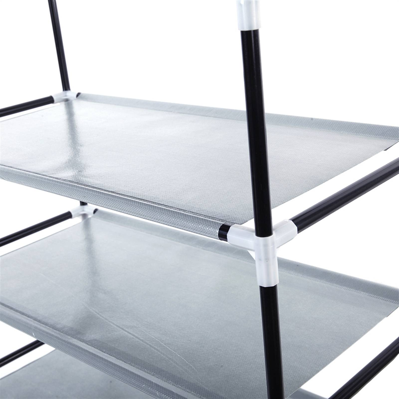Étagère à chaussures non tissée à 10 niveaux et 9 cubes – Organiseur de rangement compact gris café pour l'entrée, le placard et la chambre_voghion.com