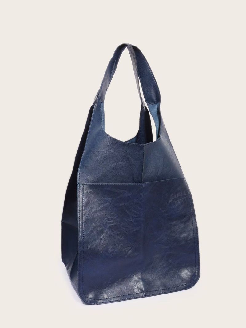 New Euro-American Retro Minimalist Large Tote For Women - Soft Leather, Spacious, Single-Shoulder/Handheld, Fit For Cross-Border Sale_voghion.com