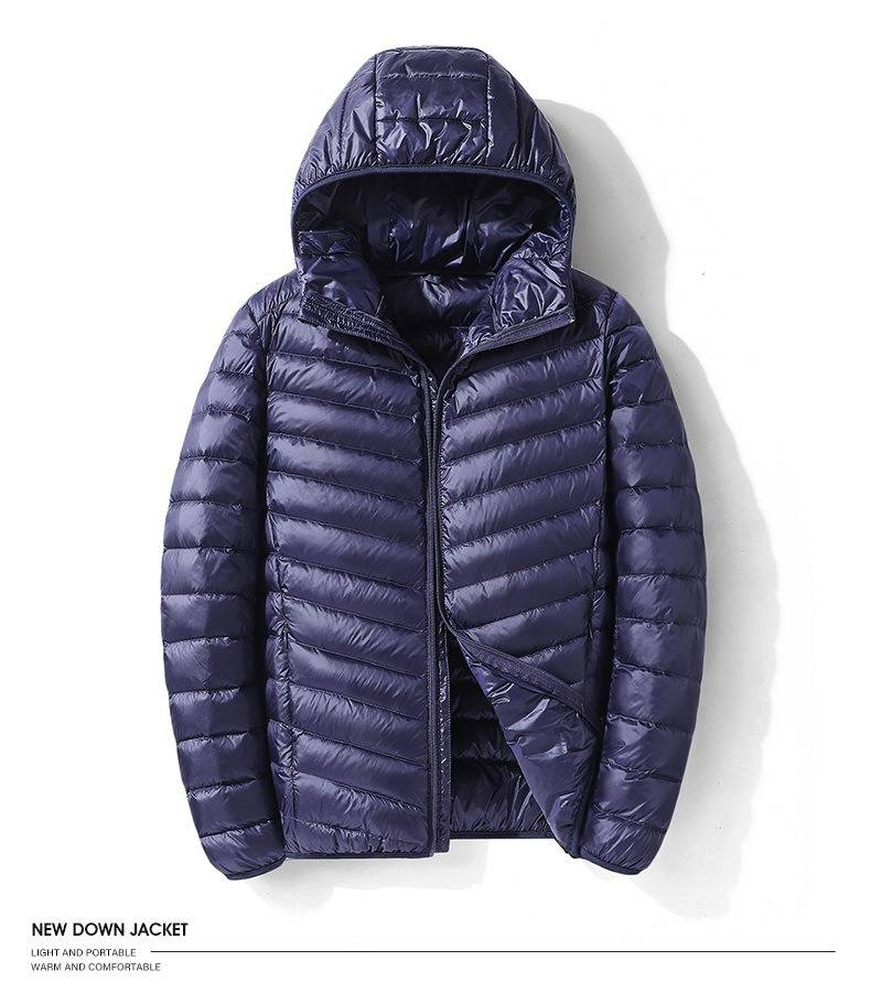 Piumino leggero con cappuccio da uomo e da donna, corto e imbottito per uno stile urbano, casual e versatile._voghion.com