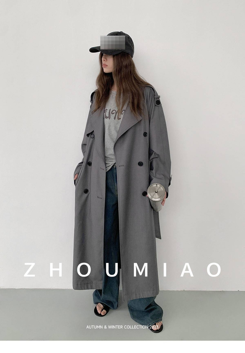 Dameskleding Parisian Dream Oversized revers double-breasted mid-length trenchcoat voor dames - Elegante High Street stijl_voghion.com