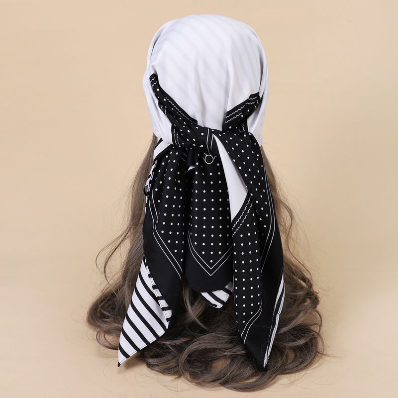 2024 neuer 90 quadratischer gestreifter Tupfen-Design-künstlerischer dünner Sonnenschutz-Schal_voghion.com