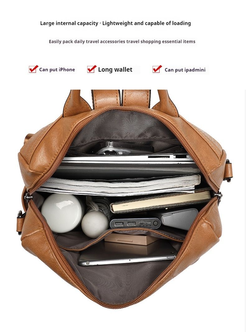 New Women's Backpack Lightweight Women's Retro Backpack Large Capacity Casual Travel Dual Use Shoulder Bag_voghion.com