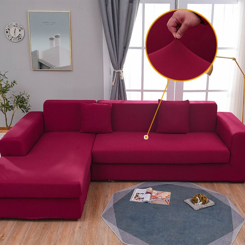 Milk silk solid color sofa cover elastic all-inclusive universal sofa cover sofa cover high gram weight non-slip wear-resistant wholesale_voghion.com