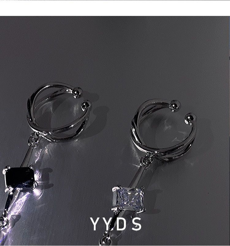 Dolce Vento Fresco Flash Catena di Diamanti Orecchio Clip Orecchio Clip Orecchio Donna Senza Piercing Orecchio Asimmetrico Starlight Orecchini Advanced Sense Light Lusso_voghion.com