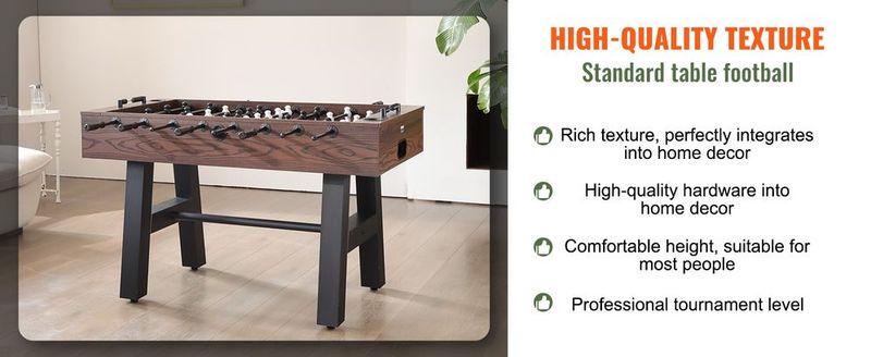 VEVOR Foosball Table, 55 Inch Standard Size Foosball Table, Indoor Full Size Foosball Table For Home, Family, And Game Room, Soccer With Foosball Table Set, Includes 4 Balls And 2 Cup Holders_voghion.com