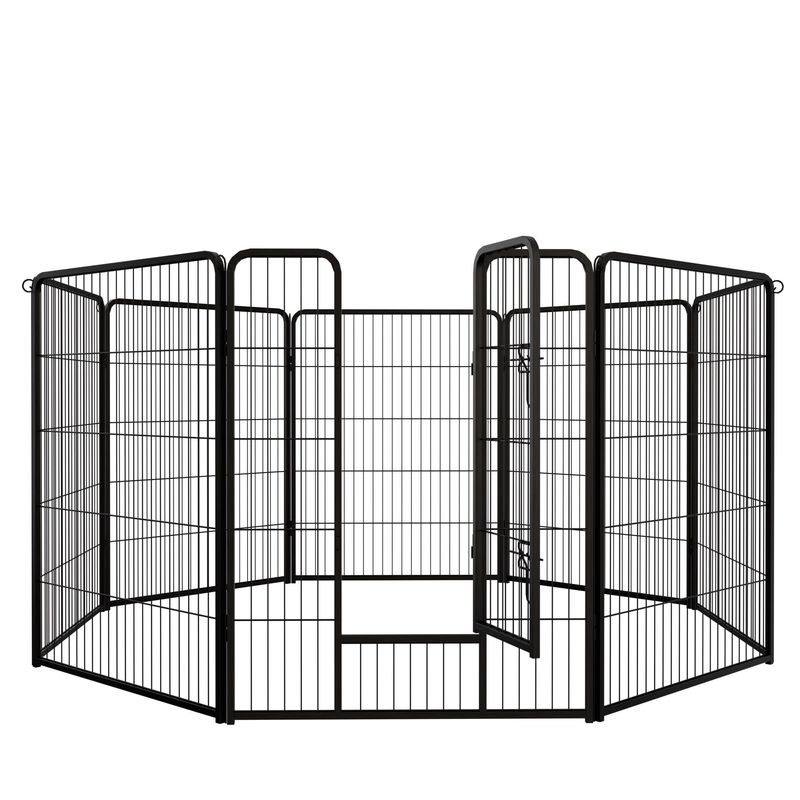 Dog Playpen, 40 Inch 8 Panels Puppy Playpen, Dog Exercise Pen For Large/Medium/Small Dogs, Foldable Dog Pen With Doors For RV, Camping, Yard_voghion.com
