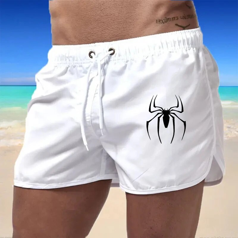 Pour l'été hommes motif maillot de bain imprimé Shorts Sexy maillot de bain hommes maillot de bain taille basse respirant vêtements de plage_voghion.com