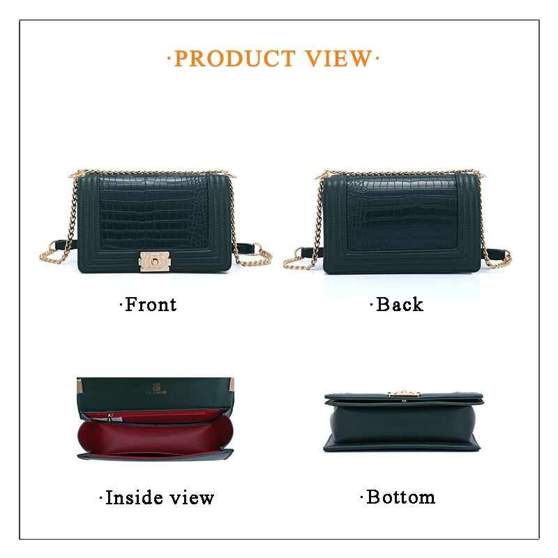 Borsa a tracolla con tracolla a catena quadrata piccola testurizzata, nuova moda per le donne di ODM_voghion.com