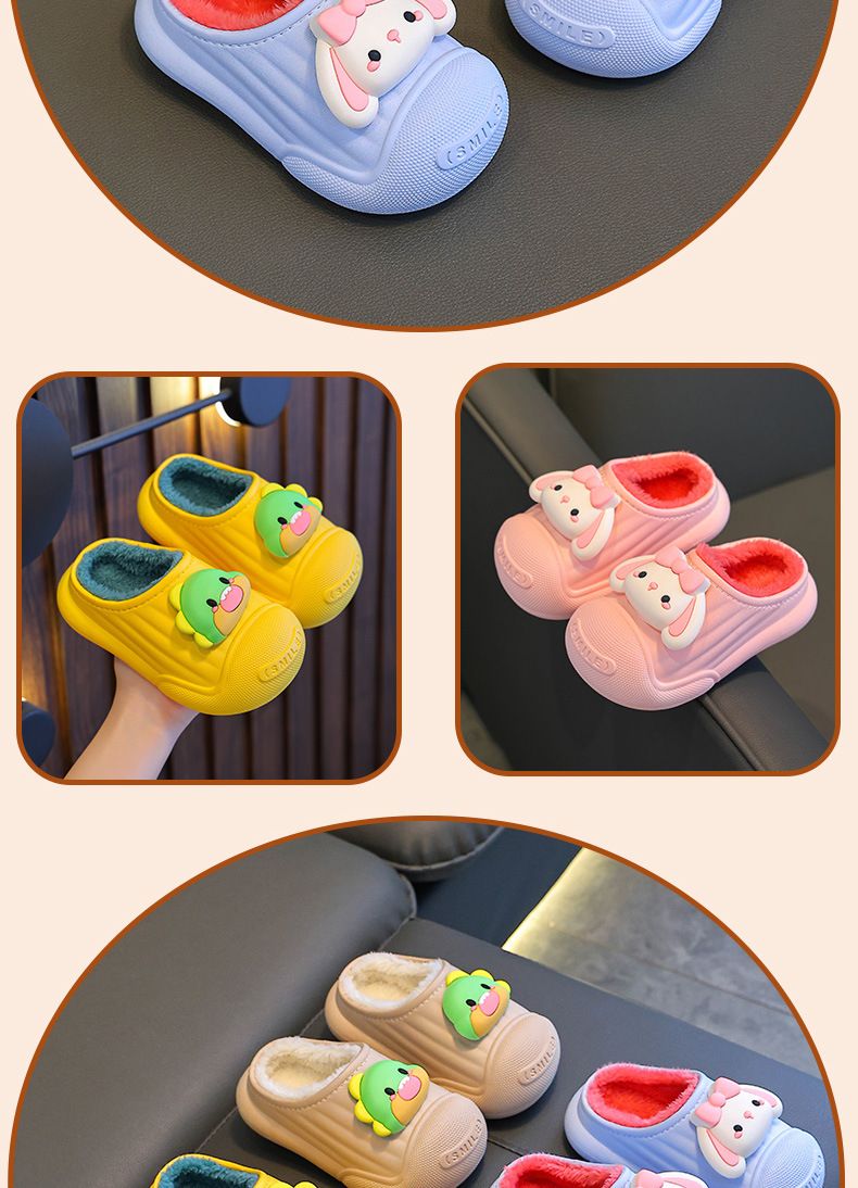 Pantofole invernali per bambini - Pantofole da casa antiscivolo, calde e foderate in pile per bambini e bambine, resistenti all'acqua e calde, pantofole unisex per bambini piccoli_voghion.com
