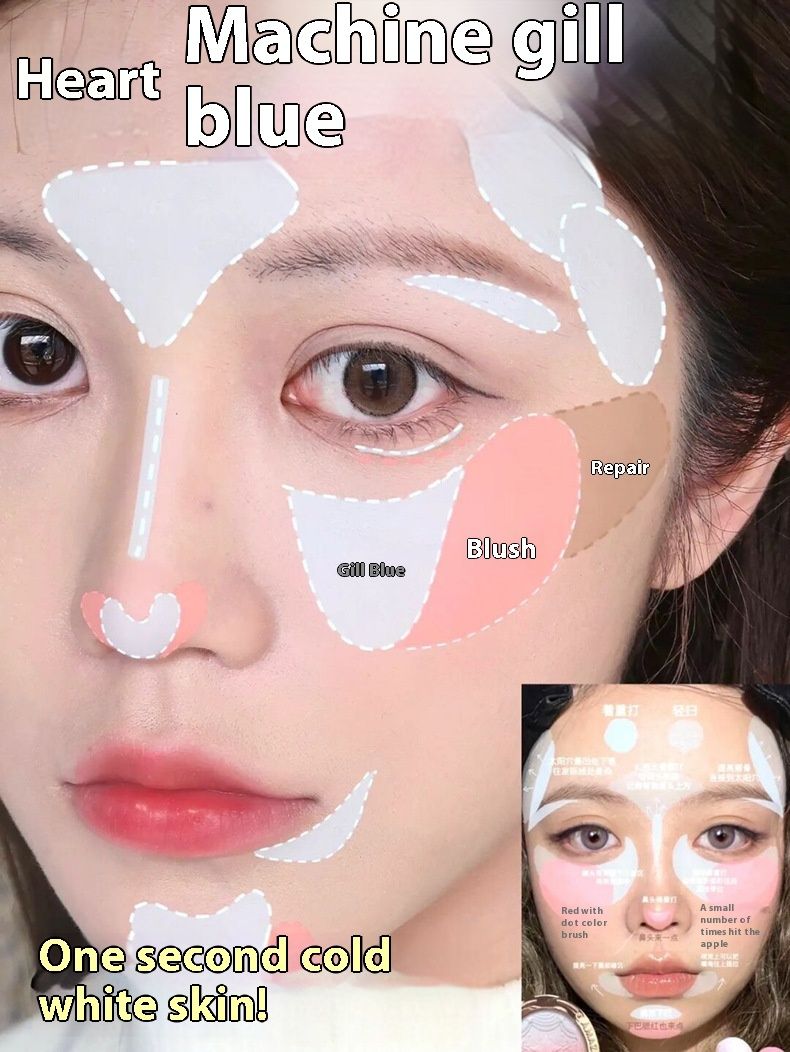 NOZO Puderrougeplatte, Hochglanz-Facelift, matt, natürlich, wasserfest, Concealer, Nude-Make-up, Monochrom-Puderrouge_voghion.com