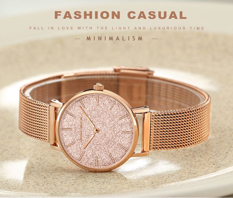 Women's Elegant Waterproof Watch With Quartz Movement, Stainless Steel Band, Mineral Crystal Glass, 30M Water Resistance_voghion.com