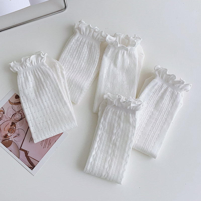 2025d Spring Summer Thin Fishnet Hollow Out Tube For Women Fresh Cute Mori Style Fairy Breathable Versatile Socks_voghion.com