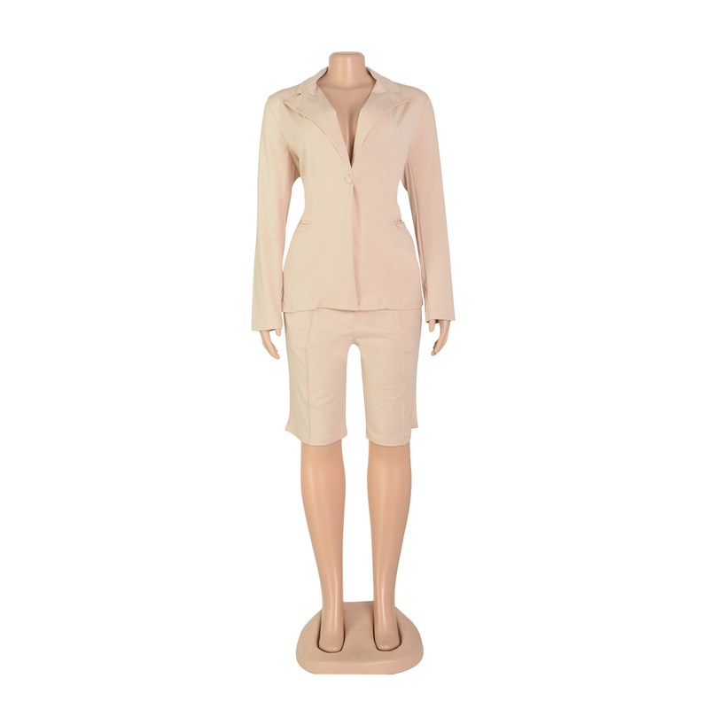Dammekleeder Onofhängeg Websäit Kostümjacket Shorts Zweedeel Fréijoer Summer Casual Kostüm_voghion.com