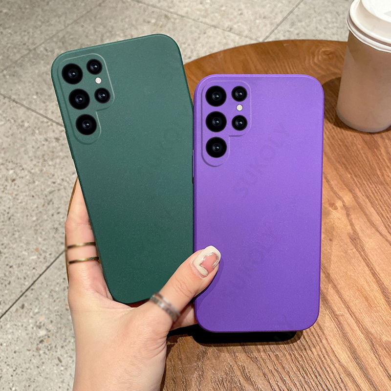 Pro Samsung S22 Ultra S21 FE S20 Plus A13 A53 5G A52 A72 A32 M52 5G A22 A12 A51 A71 A82 Quantum 2 matný měkký silikonový kryt_voghion.com