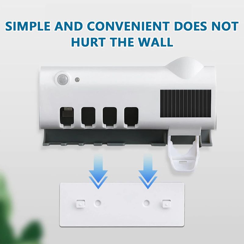 THE PERFECT PART UV Disinfector, Toothbrush Holder, Cleaning Agent, and Automatic Toothpaste Dispenser_voghion.com