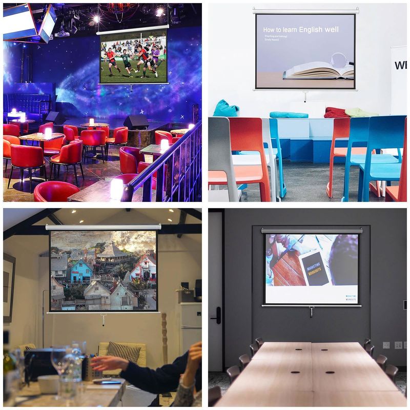 72in Diagonal 4:3 Manual Projector Screen_voghion.com